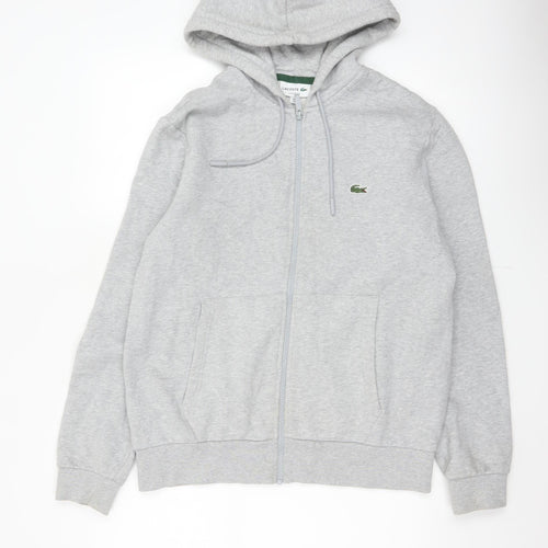 Lacoste Men’s Grey L Classic Fit Full Zip Hooded Logo Hoodie