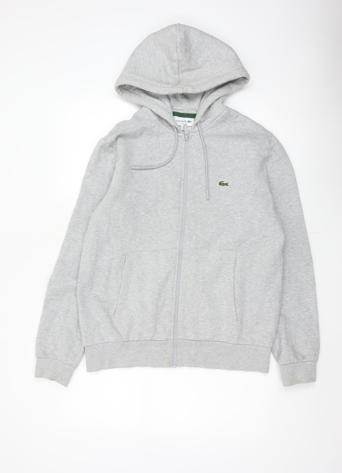 Lacoste Men’s Grey L Classic Fit Full Zip Hooded Logo Hoodie