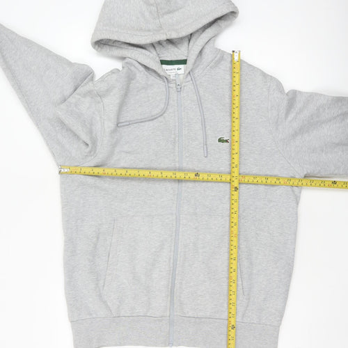 Lacoste Men’s Grey L Classic Fit Full Zip Hooded Logo Hoodie