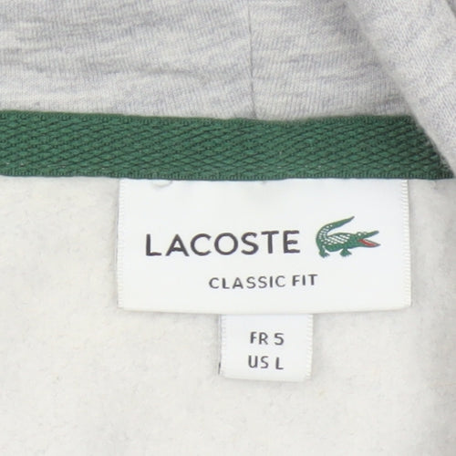 Lacoste Men’s Grey L Classic Fit Full Zip Hooded Logo Hoodie