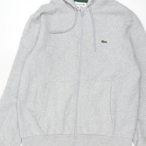 Lacoste Men’s Grey L Classic Fit Full Zip Hooded Logo Hoodie