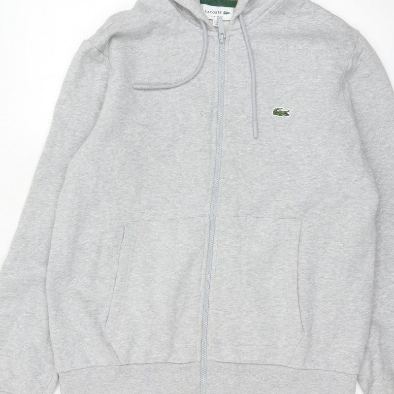 Lacoste Men’s Grey L Classic Fit Full Zip Hooded Logo Hoodie