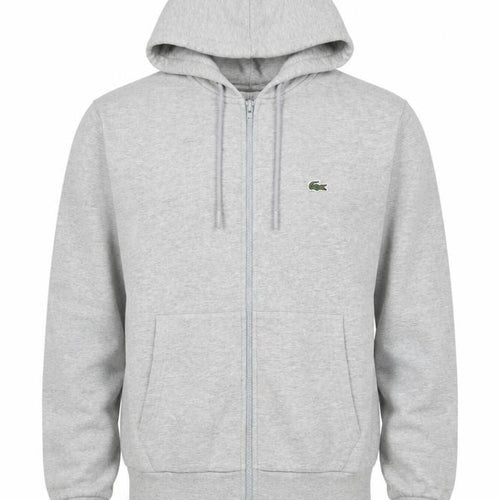Lacoste Men’s Grey L Classic Fit Full Zip Hooded Logo Hoodie
