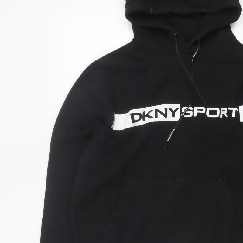 DKNY Sport Men’s Black M Pullover Logo Hooded Sweatshirt