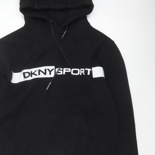 DKNY Sport Men’s Black M Pullover Logo Hooded Sweatshirt