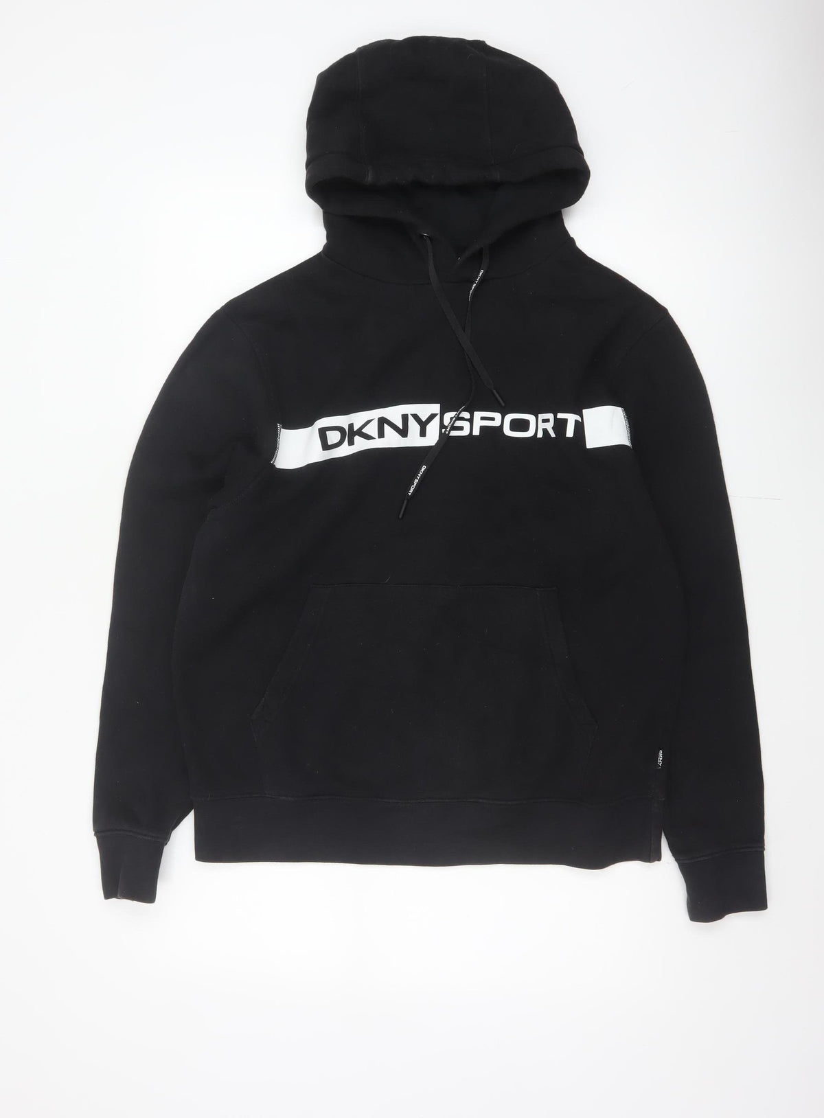 DKNY Sport Men’s Black M Pullover Logo Hooded Sweatshirt