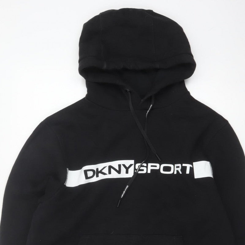 DKNY Sport Men’s Black M Pullover Logo Hooded Sweatshirt