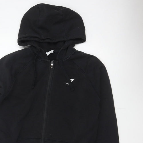 Gymshark Men's Black L Full Zip Hooded Fleece Logo Hoodie