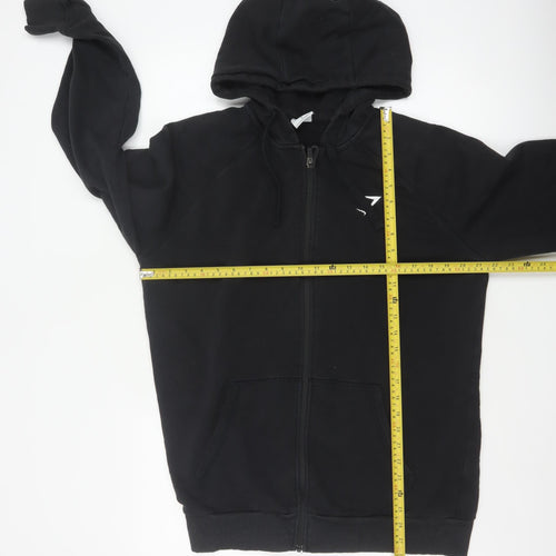 Gymshark Men's Black L Full Zip Hooded Fleece Logo Hoodie