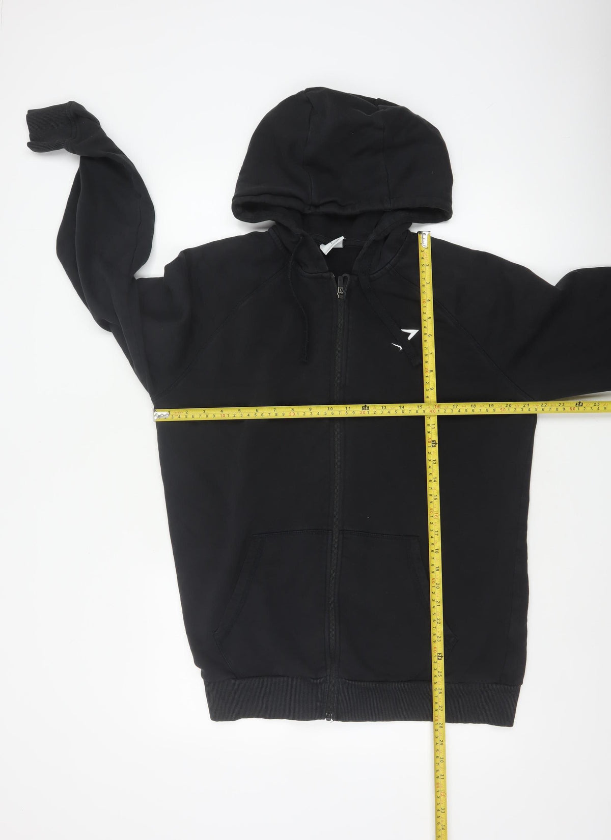 Gymshark Men's Black L Full Zip Hooded Fleece Logo Hoodie