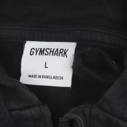 Gymshark Men's Black L Full Zip Hooded Fleece Logo Hoodie