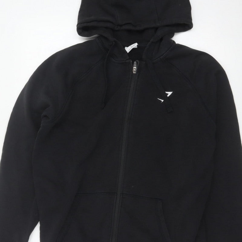 Gymshark Men's Black L Full Zip Hooded Fleece Logo Hoodie