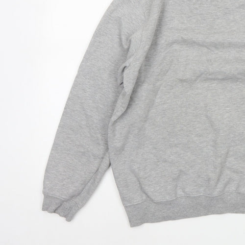 Cotton Traders Men’s Grey M Crew Neck Logo Fleece Pullover Sweatshirt