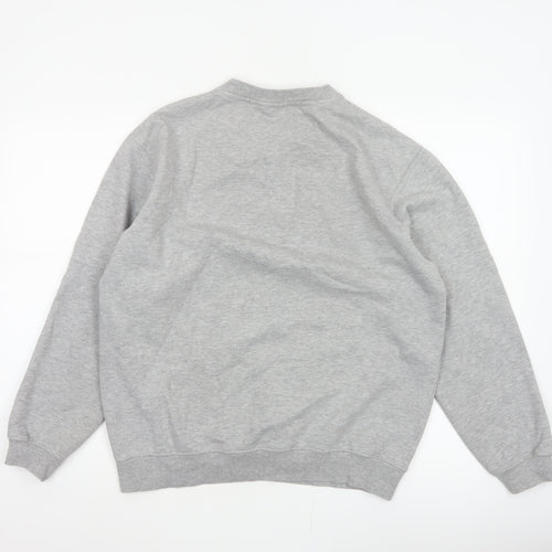 Cotton Traders Men’s Grey M Crew Neck Logo Fleece Pullover Sweatshirt