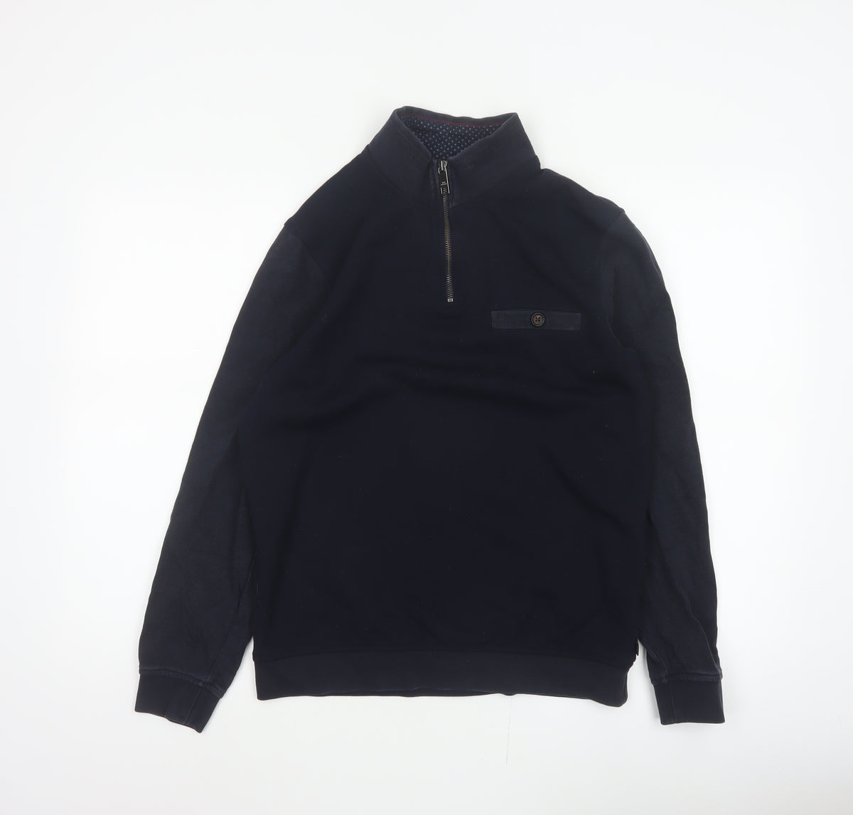 Ted Baker Men’s Blue S Half Zip High Neck Designer Sweatshirt