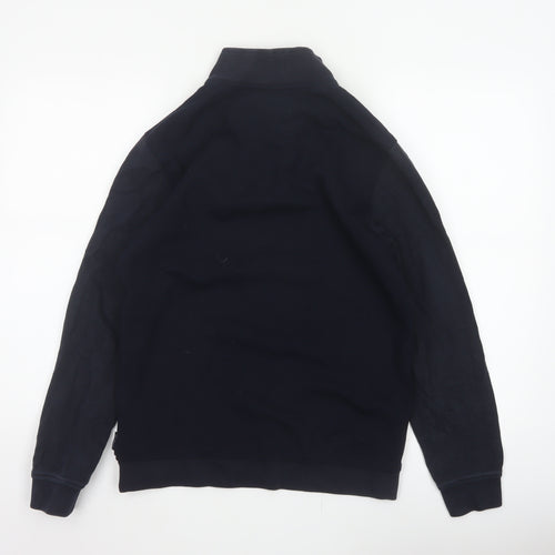 Ted Baker Men’s Blue S Half Zip High Neck Designer Sweatshirt