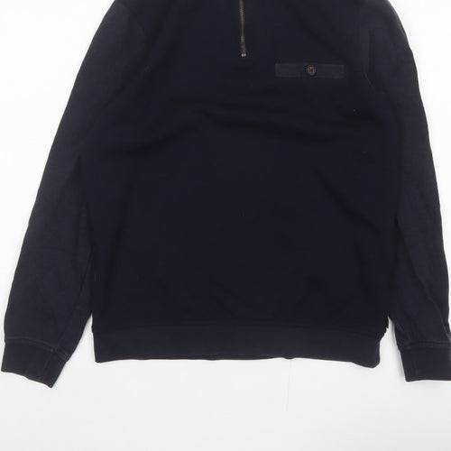 Ted Baker Men’s Blue S Half Zip High Neck Designer Sweatshirt