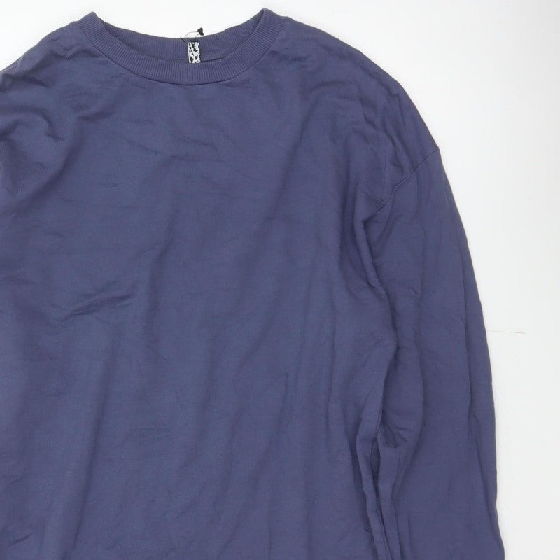 Additional view of ASOS Design Women’s Blue UK 8 Longline Crew Neck Pullover Sweatshirt