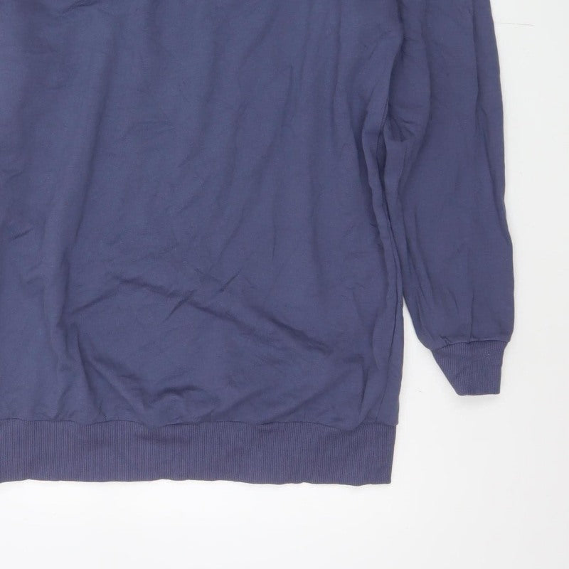 Additional view of ASOS Design Women’s Blue UK 8 Longline Crew Neck Pullover Sweatshirt