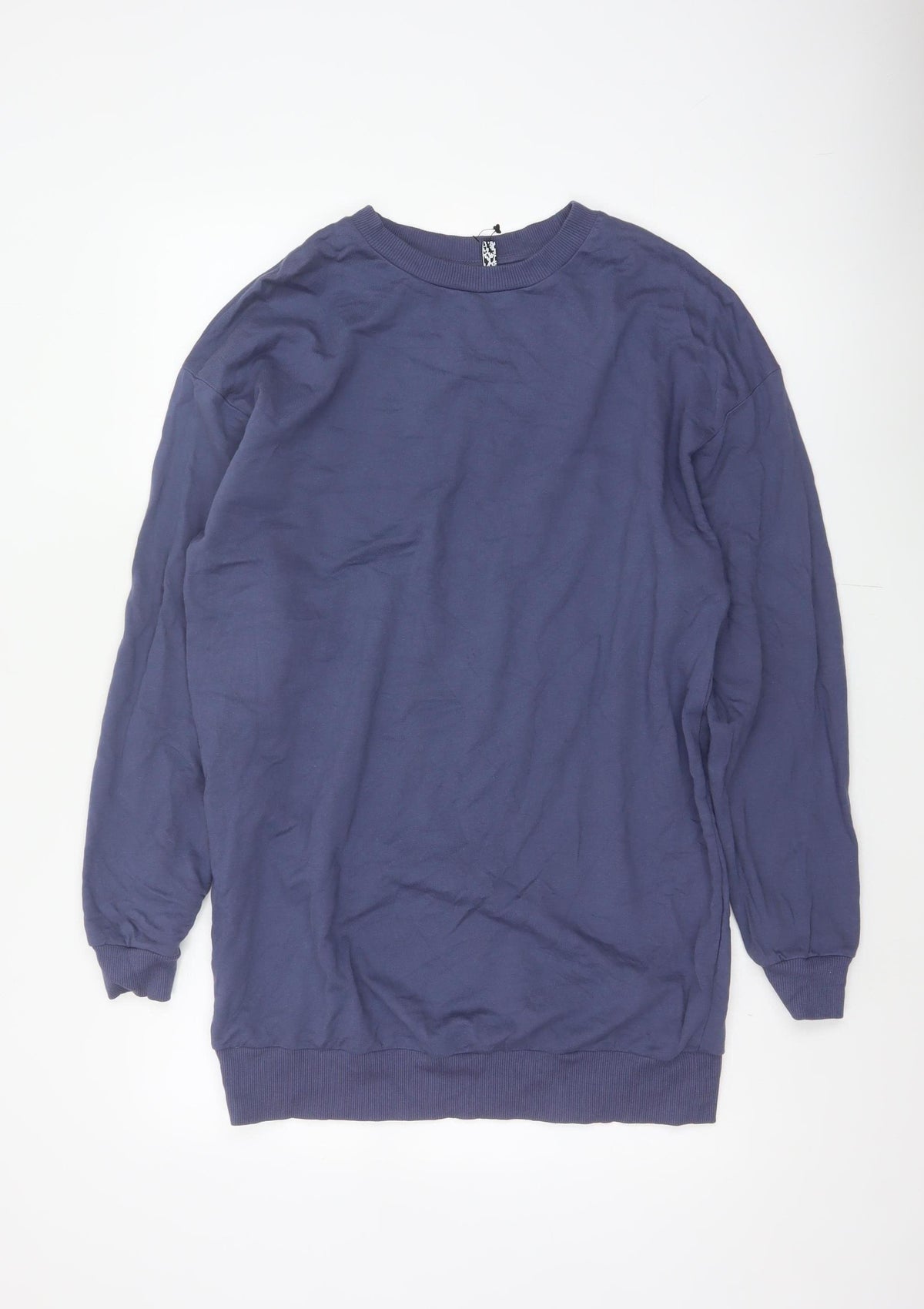 Back view of ASOS Design Women’s Blue UK 8 Longline Crew Neck Pullover Sweatshirt