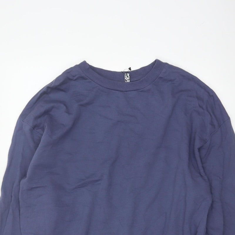 Additional view of ASOS Design Women’s Blue UK 8 Longline Crew Neck Pullover Sweatshirt