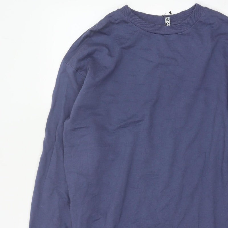 Additional view of ASOS Design Women’s Blue UK 8 Longline Crew Neck Pullover Sweatshirt