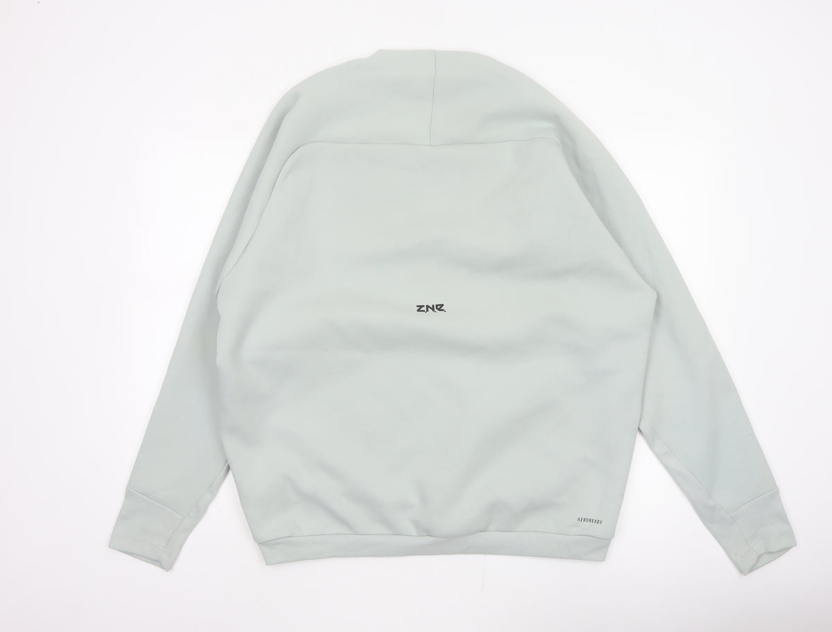 Adidas Men’s Green L Leeds United Z.N.E. Crew Neck Pullover Sweatshirt