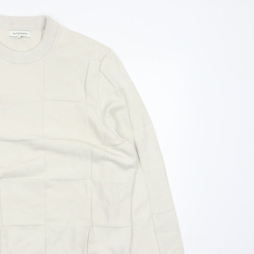 Marks & Spencer Autograph Men’s Ivory XL Geometric Knit Jumper
