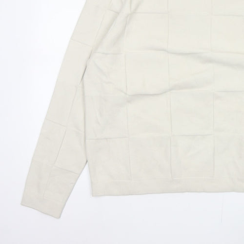 Marks & Spencer Autograph Men’s Ivory XL Geometric Knit Jumper