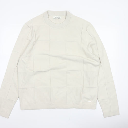 Marks & Spencer Autograph Men’s Ivory XL Geometric Knit Jumper