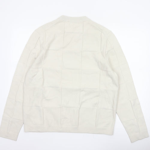 Marks & Spencer Autograph Men’s Ivory XL Geometric Knit Jumper