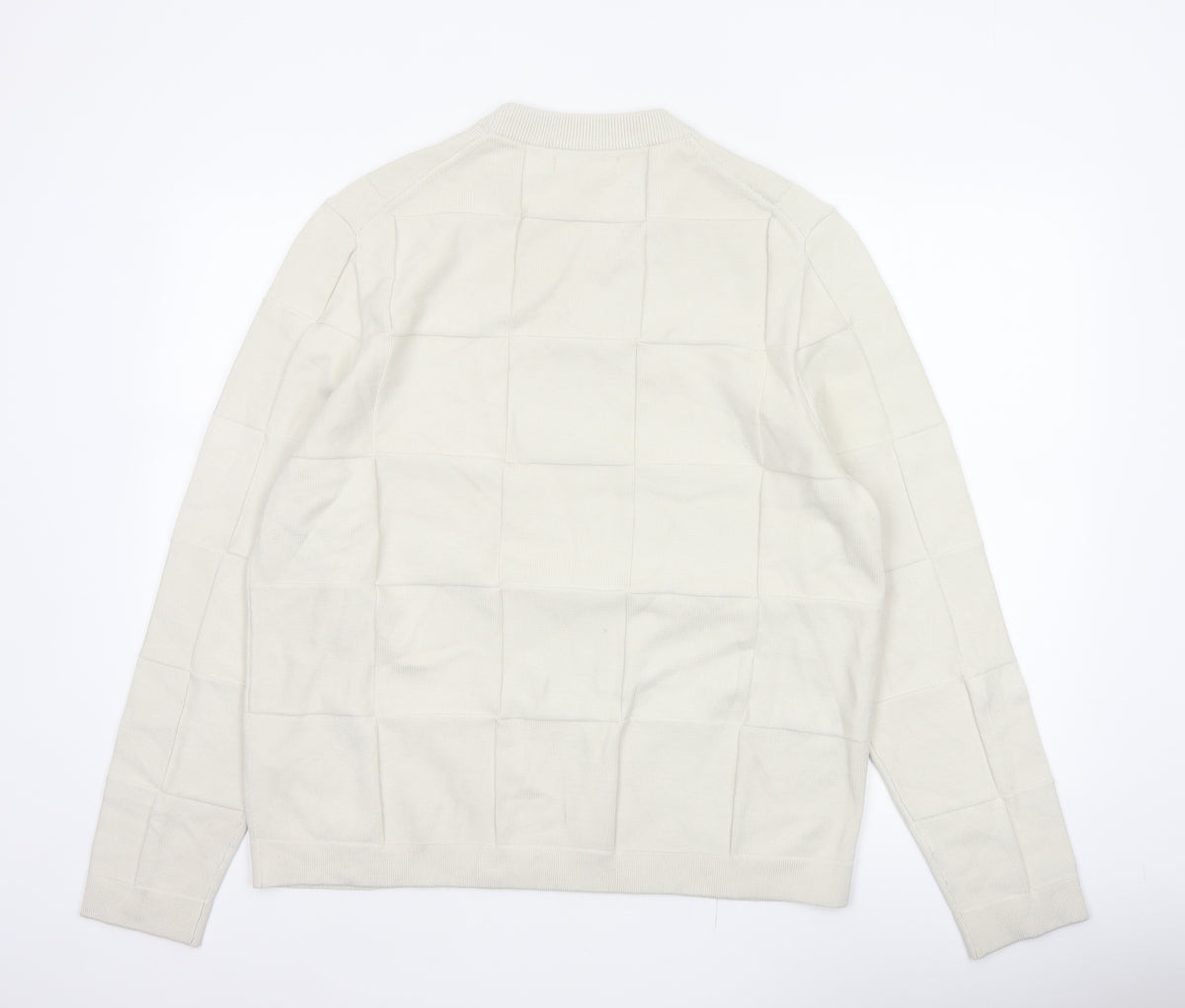 Marks & Spencer Autograph Men’s Ivory XL Geometric Knit Jumper