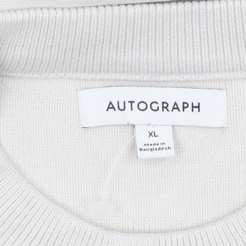 Marks & Spencer Autograph Men’s Ivory XL Geometric Knit Jumper