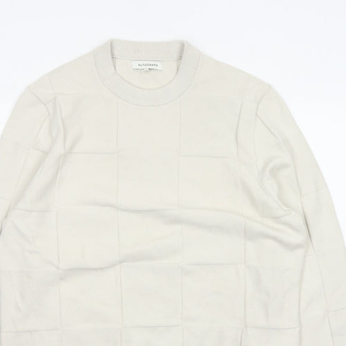 Marks & Spencer Autograph Men’s Ivory XL Geometric Knit Jumper