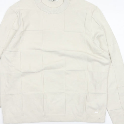 Marks & Spencer Autograph Men’s Ivory XL Geometric Knit Jumper