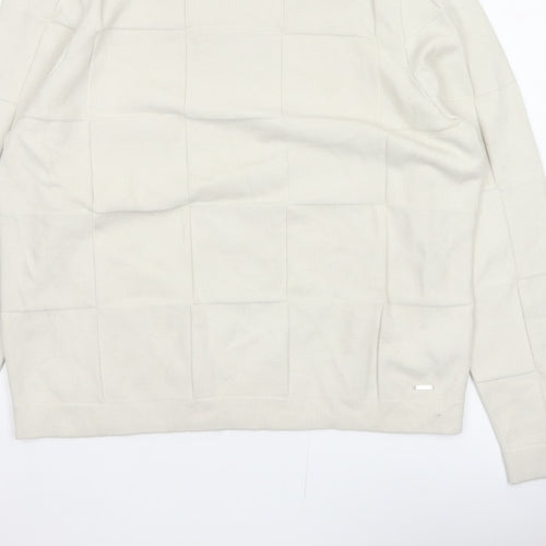 Marks & Spencer Autograph Men’s Ivory XL Geometric Knit Jumper