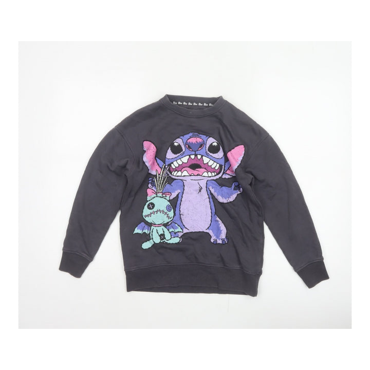 Primark Girls Black Stitch Halloween Graphic Fleece Sweatshirt 9-10 Years