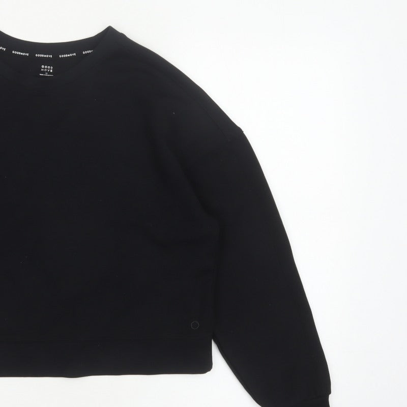 Additional view of Goodmove Women’s Black UK 12 Pullover Crew Neck Raglan Sweatshirt