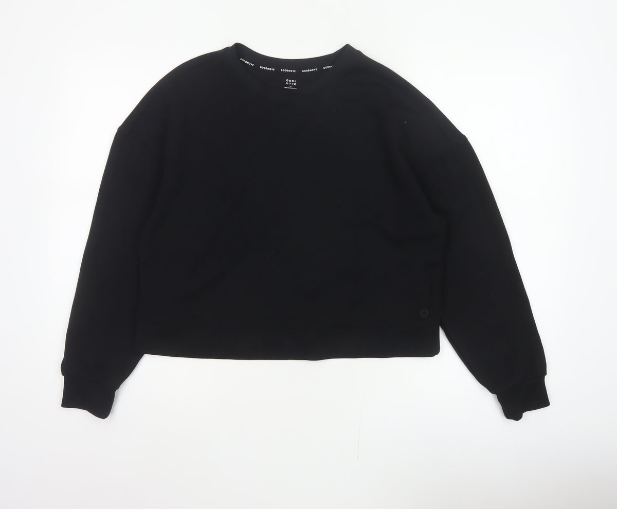 Back view of Goodmove Women’s Black UK 12 Pullover Crew Neck Raglan Sweatshirt