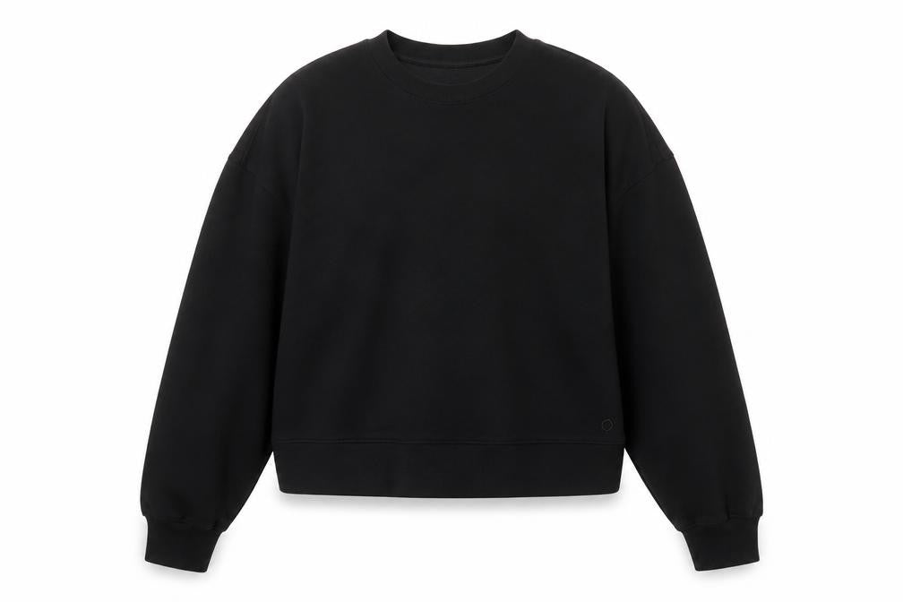 Front view of Goodmove Women’s Black UK 12 Pullover Crew Neck Raglan Sweatshirt