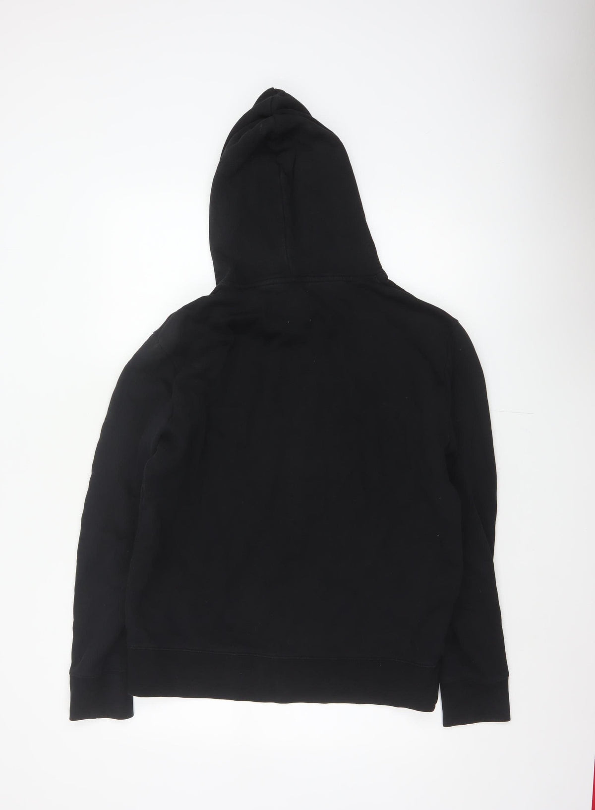 Marks and Spencer Men Black L Pullover Hoodie Cotton Blend Pockets