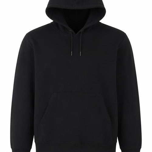Marks and Spencer Men Black L Pullover Hoodie Cotton Blend Pockets