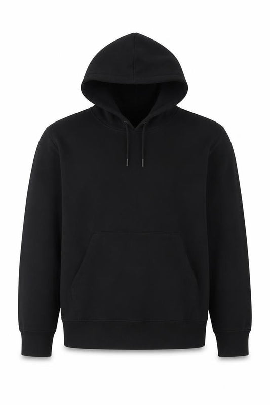 Marks and Spencer Men Black L Pullover Hoodie Cotton Blend Pockets