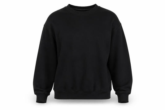 Front view of H&M Women Black UK 12 Pullover Crew Neck Long Sleeve Sweatshirt