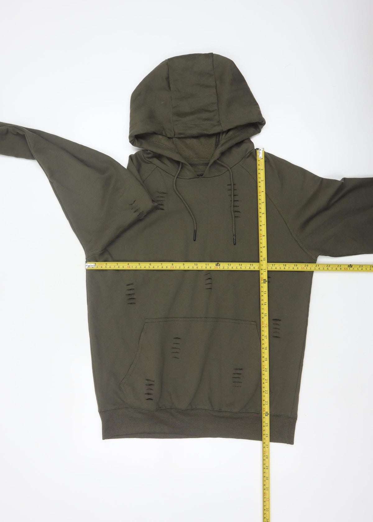 Genetic Apparel Men’s Green M Distressed Pullover Hoodie Grunge