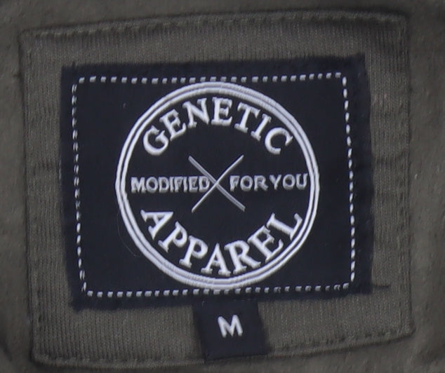 Genetic Apparel Men’s Green M Distressed Pullover Hoodie Grunge