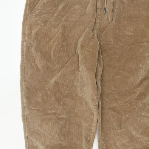 Denim Co. Men’s Beige M Corduroy Cuff Jogger Trousers Drawstring