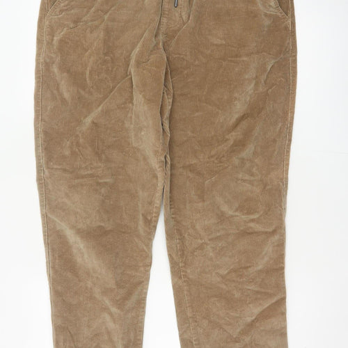 Denim Co. Men’s Beige M Corduroy Cuff Jogger Trousers Drawstring