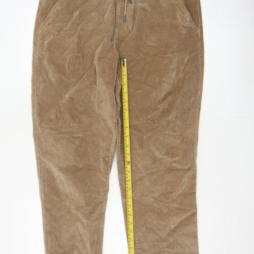 Denim Co. Men’s Beige M Corduroy Cuff Jogger Trousers Drawstring
