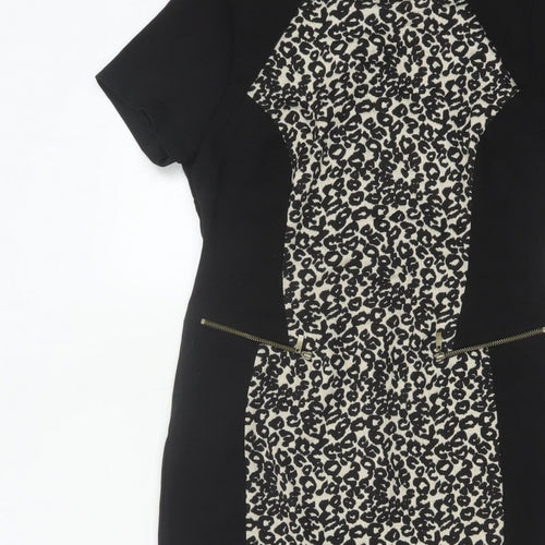 Marks and Spencer Women Black Leopard Print UK 12 Pencil Dress